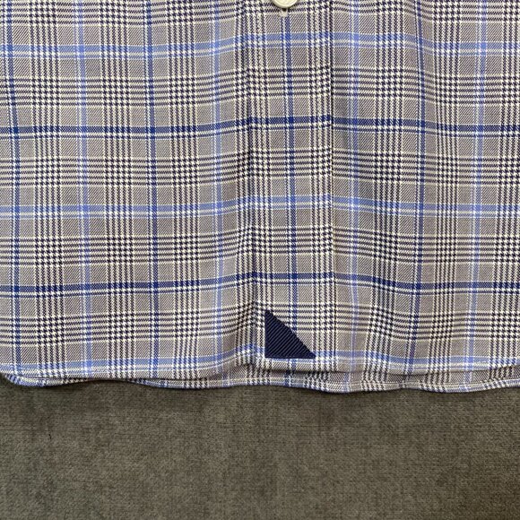 Untuckit Mens Large Miriano Plaid Button-Down Shirt Wrinkle-Free 100% Cotton - Picture 11 of 13